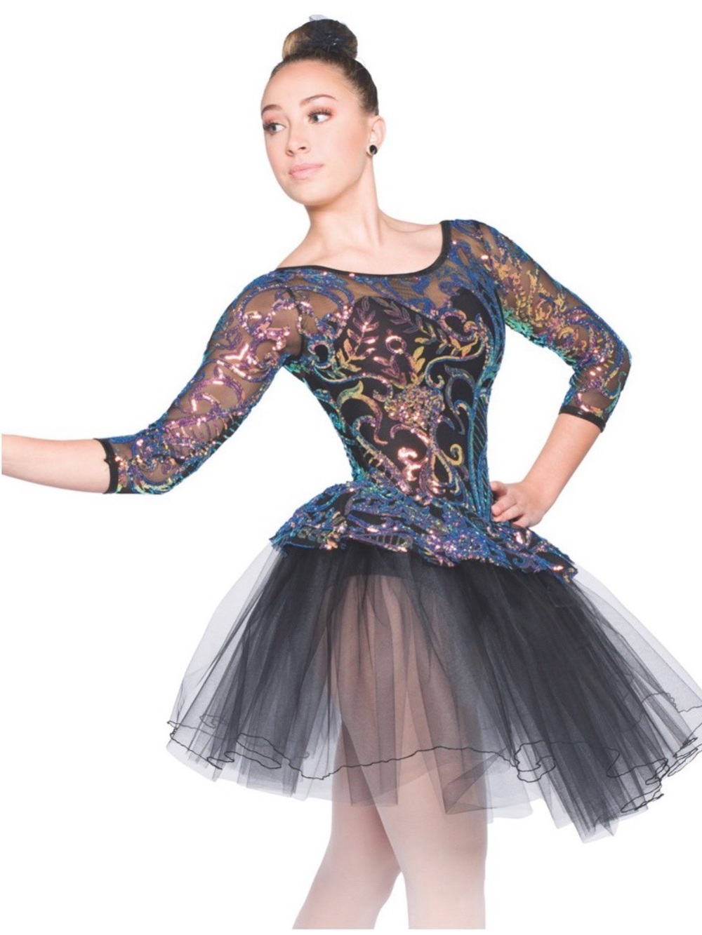 A Wish Come True | Near Light Black Tulle Ballet Tutu Dress Iridescent, SA MA